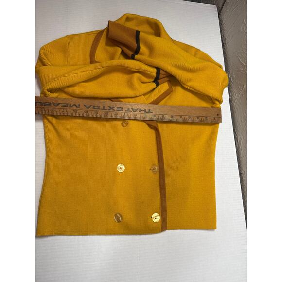 Kasha de Rodier Vintage Gold Yellow Knit Jacket Sweater Top Shirt *size missing* - Picture 4 of 4
